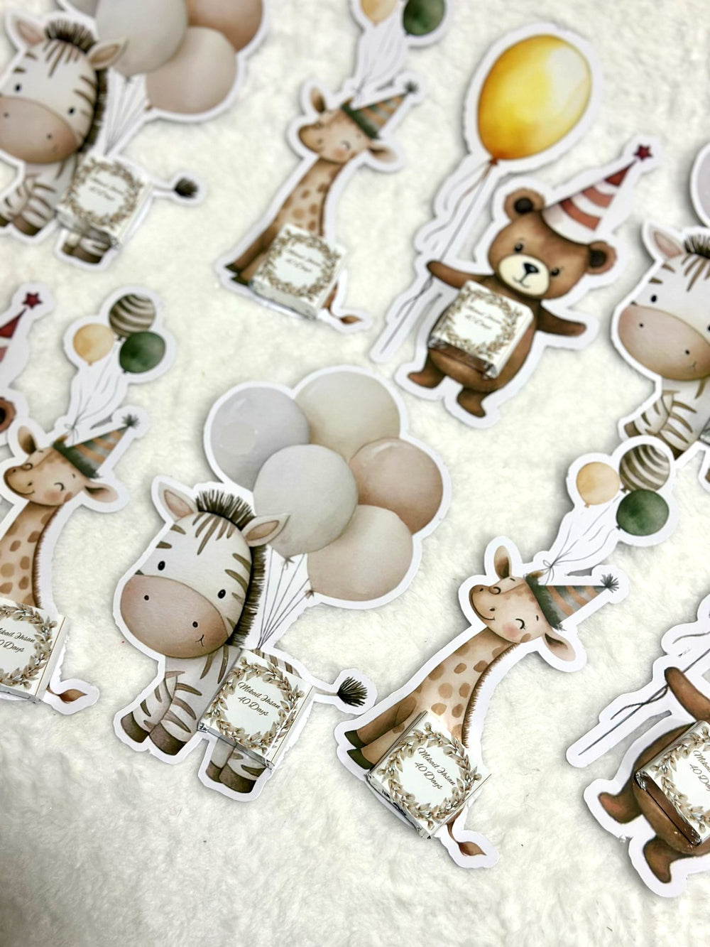 Safari designed Baby Welcome Favor Cards – Personalized Chocolate — Chocoodad Baku