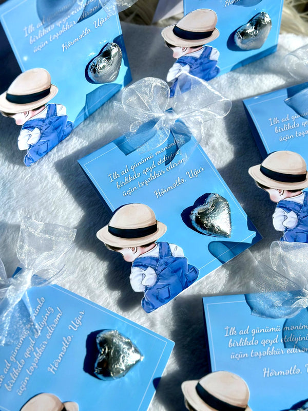Cute Baby Boy 1st Birthday Party – Personalized Chocolate — Chocoodad Baku
