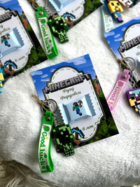 Minecraft Game Birthday Favor Cards – Personalized Chocolate & Keycahin — Chocoodad Baku