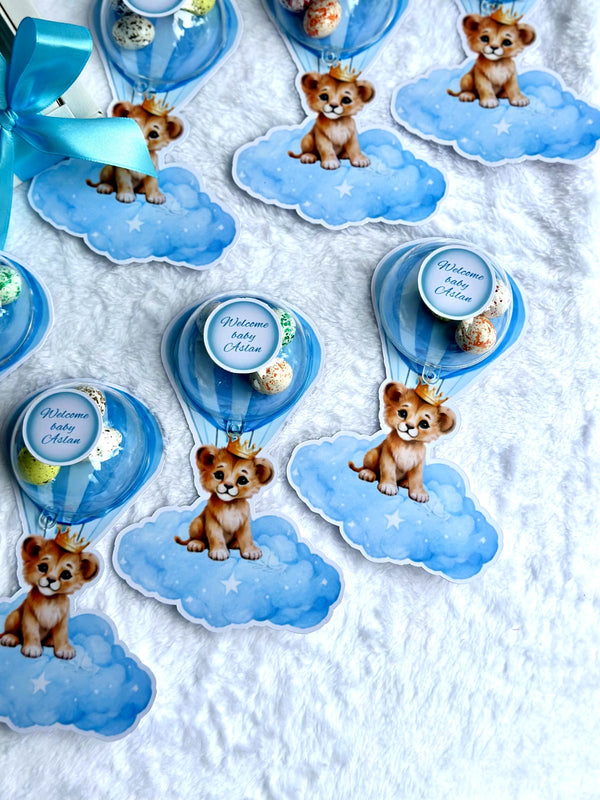 Lion Baby Welcome Favor Cards – Personalized Chocolate — Chocoodad Baku
