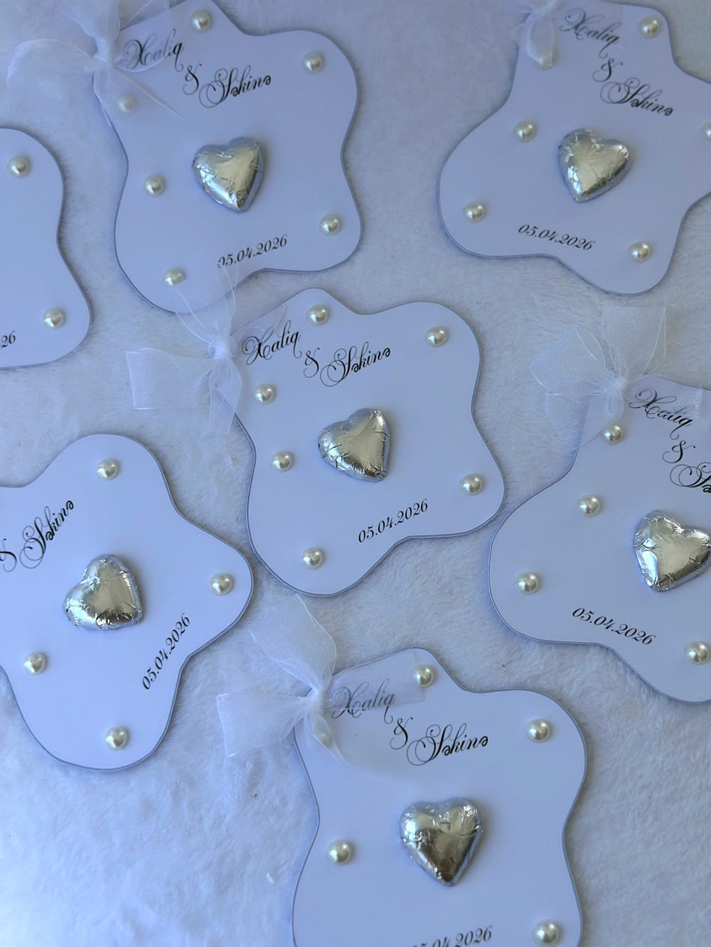 Engagement Chocolate Cards with Pearls – Personalized Engagement Chocolate — Chocoodad Baku