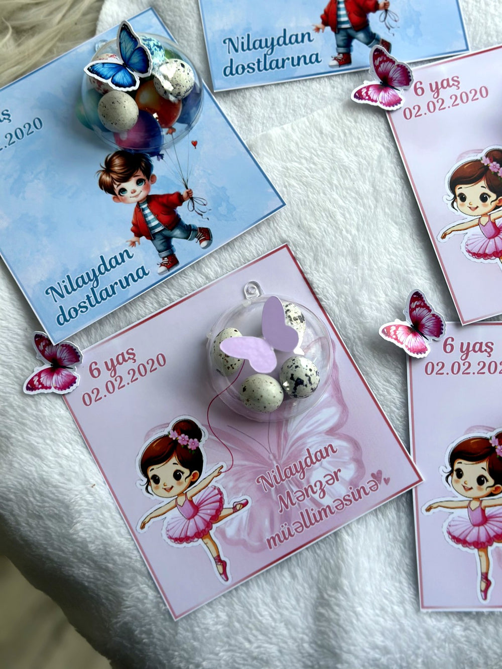 Ballerina designed 6th Birthday Favor Cards – Personalized Chocolate — Chocoodad Baku