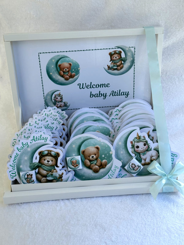 Unicorn Baby Welcome (30 Chocolate Cards in Box) — Chocoodad Baku
