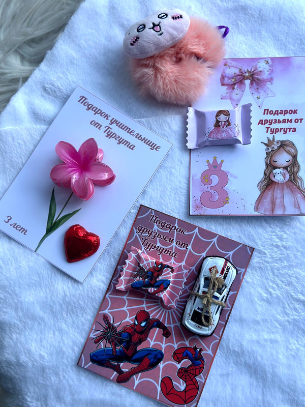 Spiderman 3rd Birthday Favor Cards with Gifts – Personalized Chocolate — Chocoodad Baku
