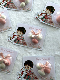 Cat & Heart 1st Birthday Favor Cards – Personalized Chocolate — Chocoodad Baku