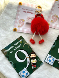 Football & Pom Pom 9th Birthday Favor Cards with Gifts attached — Chocoodad Baku