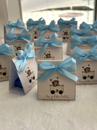 Teddy Bear Baby Welcome Favor Cards – Personalized Chocolate – Design 2 — Chocoodad Baku