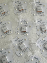 Pearl Wedding Favor Cards – Personalized Chocolate — Chocoodad Baku