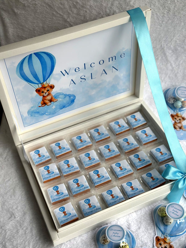Teddy Bear Baby Welcome (24 Chocolates in Box) — Chocoodad Baku