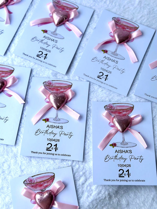 21st Birthday Favor Chocolate Cards – Personalized Chocolate — Chocoodad Baku