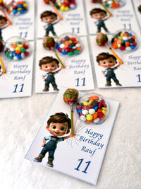 Birthday Boy Favor Cards – Personalized Chocolate — Chocoodad Baku