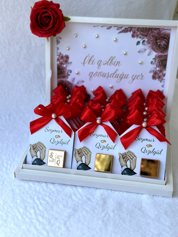 Marriage Day - 30 Chocolate Cards in Box — Chocoodad Baku