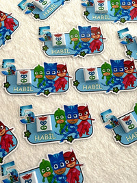 PJ Masks Birthday Favor Cards – Personalized Chocolate — Chocoodad Baku