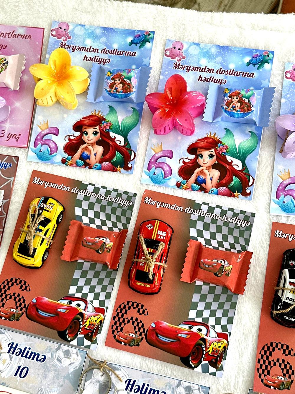 Lightning McQueen 6th Birthday Favor Cards – Car toy & Hair Brooch included — Chocoodad Baku