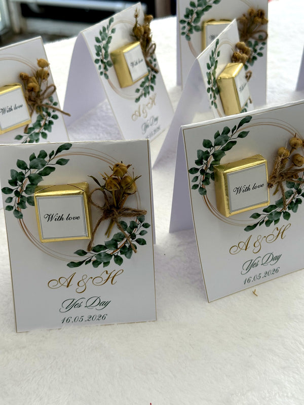 Floral Yes Day Favor Cards – Personalized Chocolate – Design 2 — Chocoodad Baku