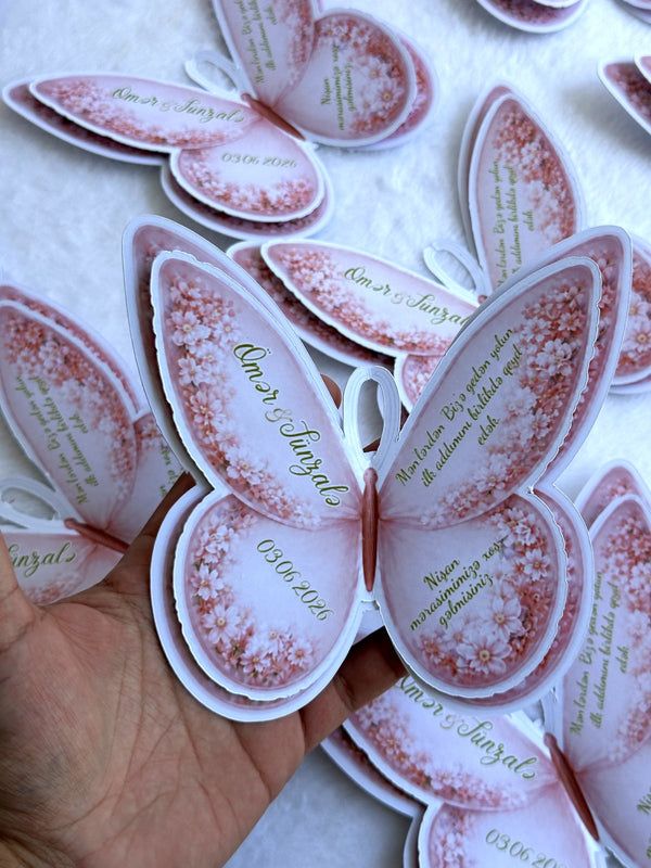 Floral Pink Engagement Favor Cards – Personalized Cards — Chocoodad Baku