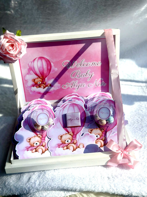Teddy Bear Baby Welcome (20 Chocolate Cards in Box) — Chocoodad Baku