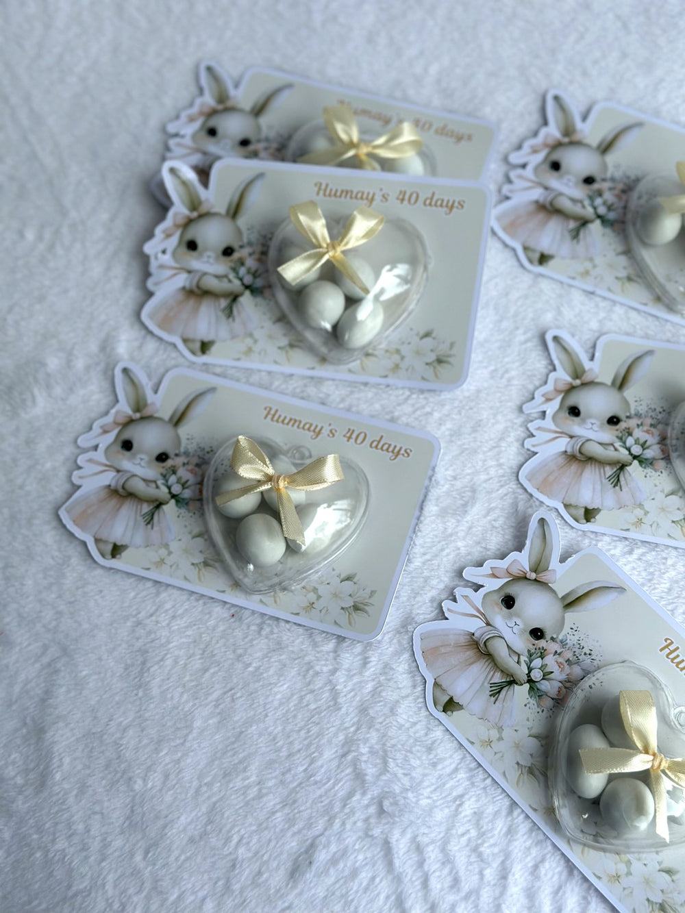 Bunny 40-Day Baby Favor Cards – Personalized Chocolate — Chocoodad Baku
