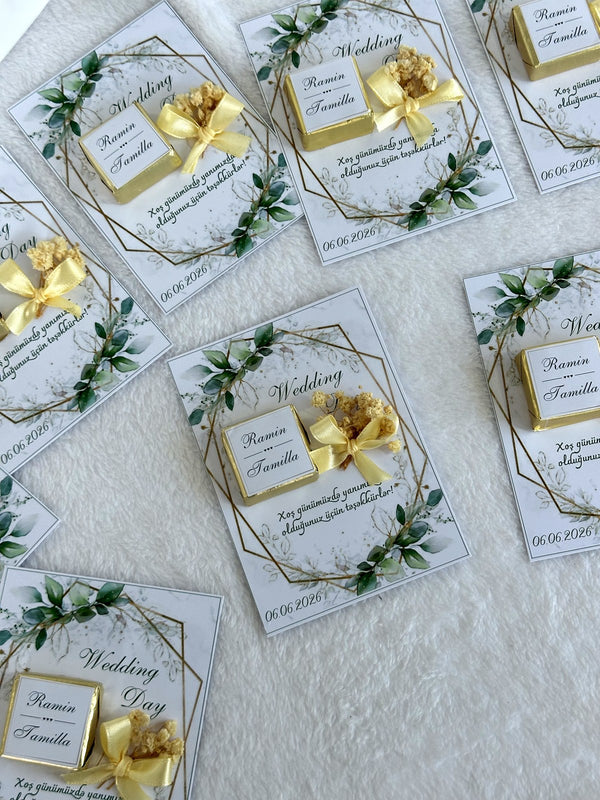 Wedding Favor Chocolate Cards – Personalized Chocolate — Chocoodad Baku