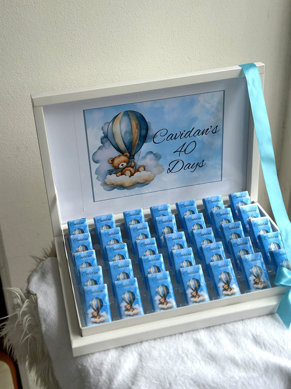 Teddy Bear Baby's 40-Day Baby (30 Chocolates & Box) – Personalized Chocolate Box — Chocoodad Baku