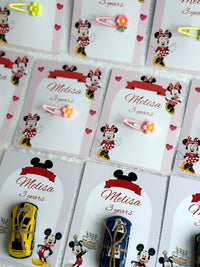 Mickey Mouse Birthday Favor Cards with Gift attached — Chocoodad Baku