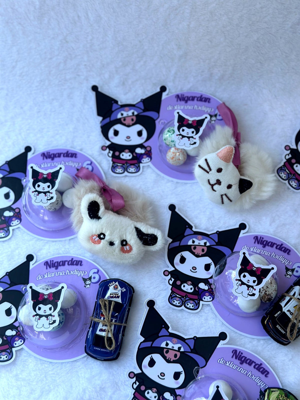 Kuromi Birthday Favor Cards with Gifts attached – Personalized Chocolate — Chocoodad Baku