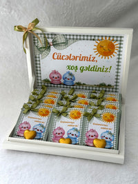 Chick Designed Welcome Twins - 24 Chocolates in Box — Chocoodad Baku