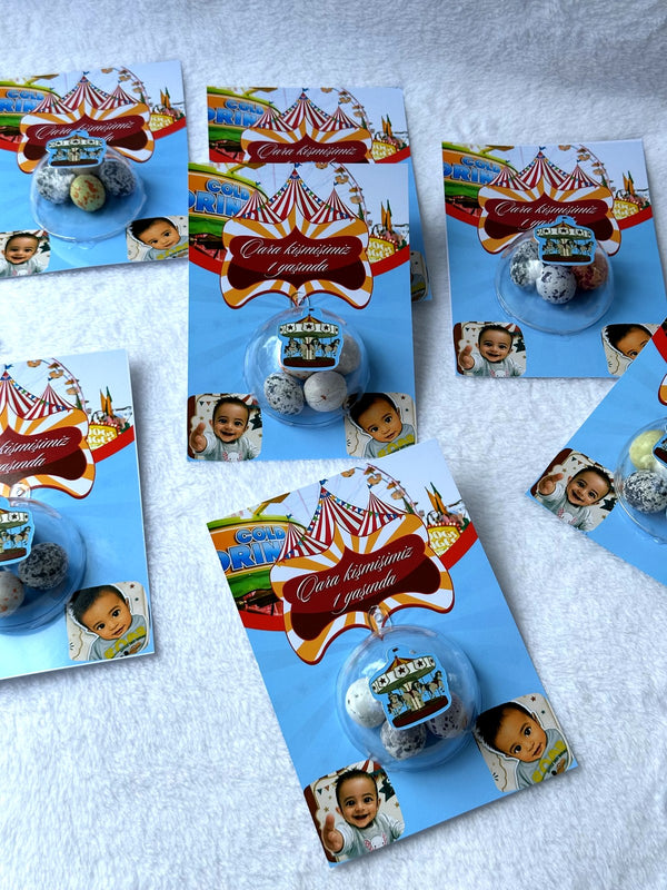 Carousel 1st Birthday Favor Cards – Personalized Chocolate — Chocoodad Baku