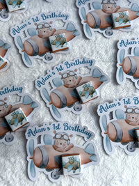 Teddy Bear 1st Birthday Favor Cards – Personalized Chocolate — Chocoodad Baku