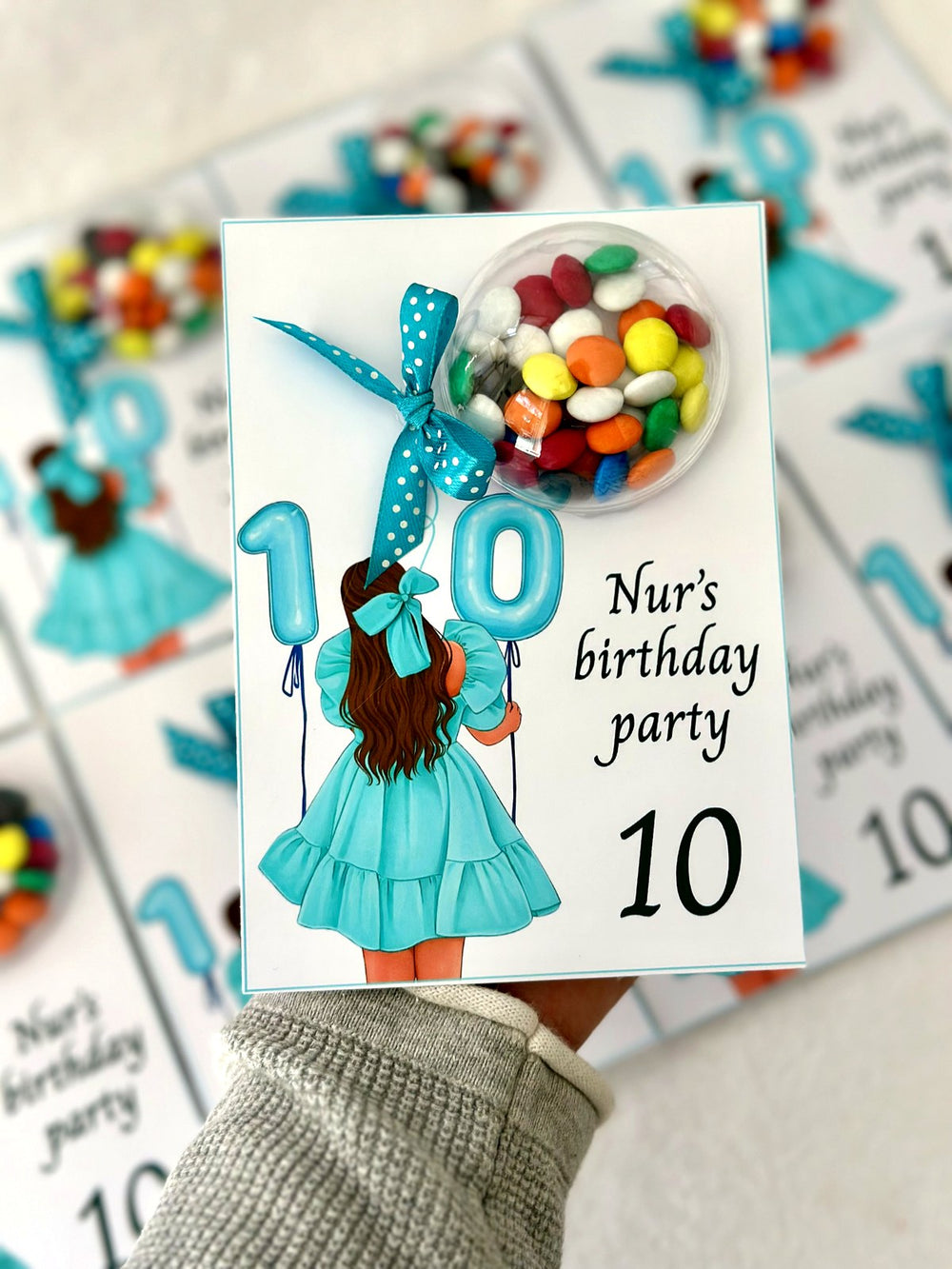 10th Girl Birthday Favor Cards – Personalized Chocolate — Chocoodad Baku