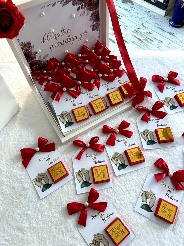 Engagement Favor Cards (30 Chocolates in Box) — Chocoodad Baku