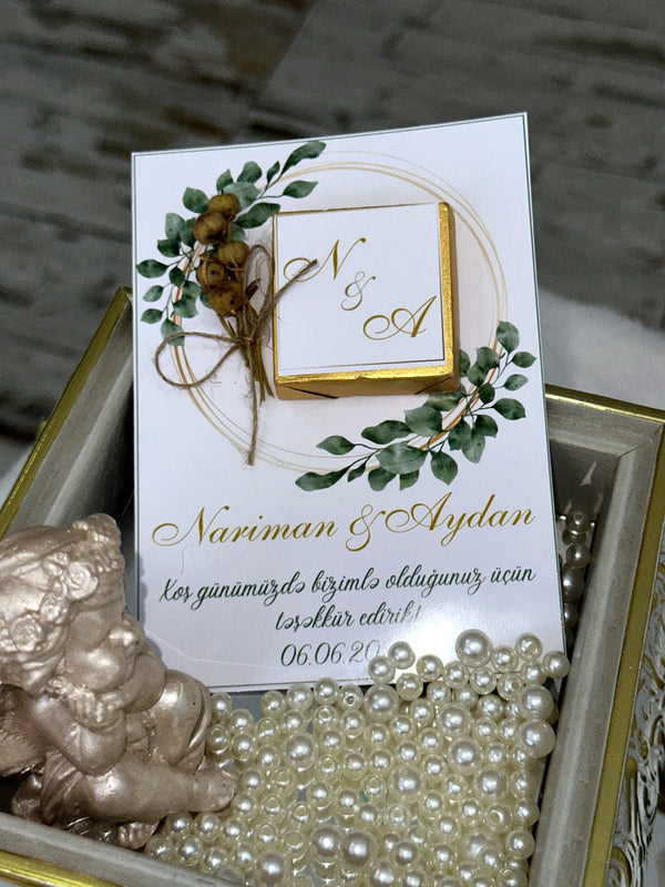 Wedding & Engagement Favor Cards – Personalized Chocolate — Chocoodad Baku