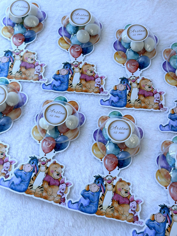 Winnie the Pooh 1st Birthday Favor Chocolate Cards – Personalized Chocolate — Chocoodad Baku