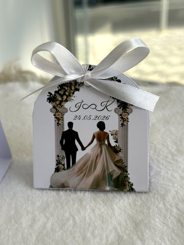 Floral Wedding Favor Cards – Personalized Chocolate – Design 3 — Chocoodad Baku