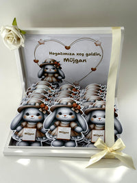 Bunny Baby Welcome (24 Chocolate Cards in Box) — Chocoodad Baku