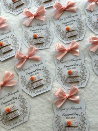 Floral Engagement Favor Cards – Personalized Chocolate — Chocoodad Baku