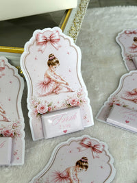 Ballerina 2nd Birthday Favor Cards – Personalized Chocolate — Chocoodad Baku
