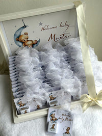 Teddy Bear Welcome Baby Boy - 30 Chocolates in Box — Chocoodad Baku