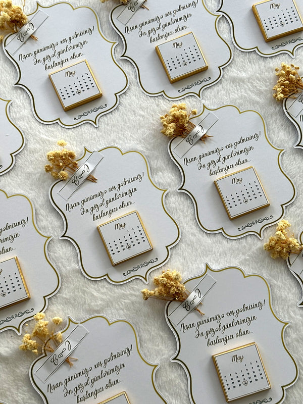Dried Flower Engagement Favor Chocolate Cards – Personalized Chocolate — Chocoodad Baku