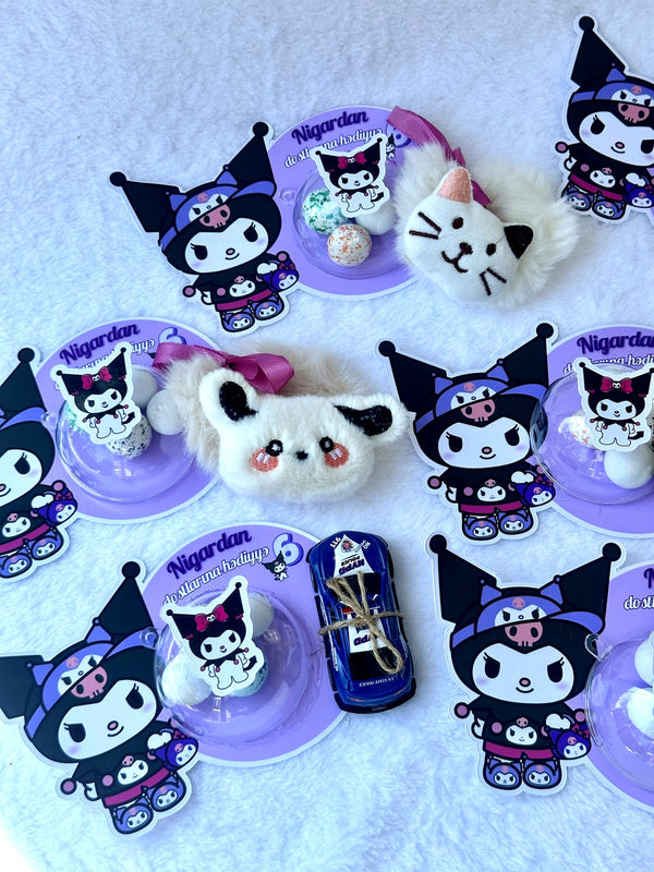 Kuromi Birthday Favor Cards with Gifts attached – Personalized Chocolate — Chocoodad Baku