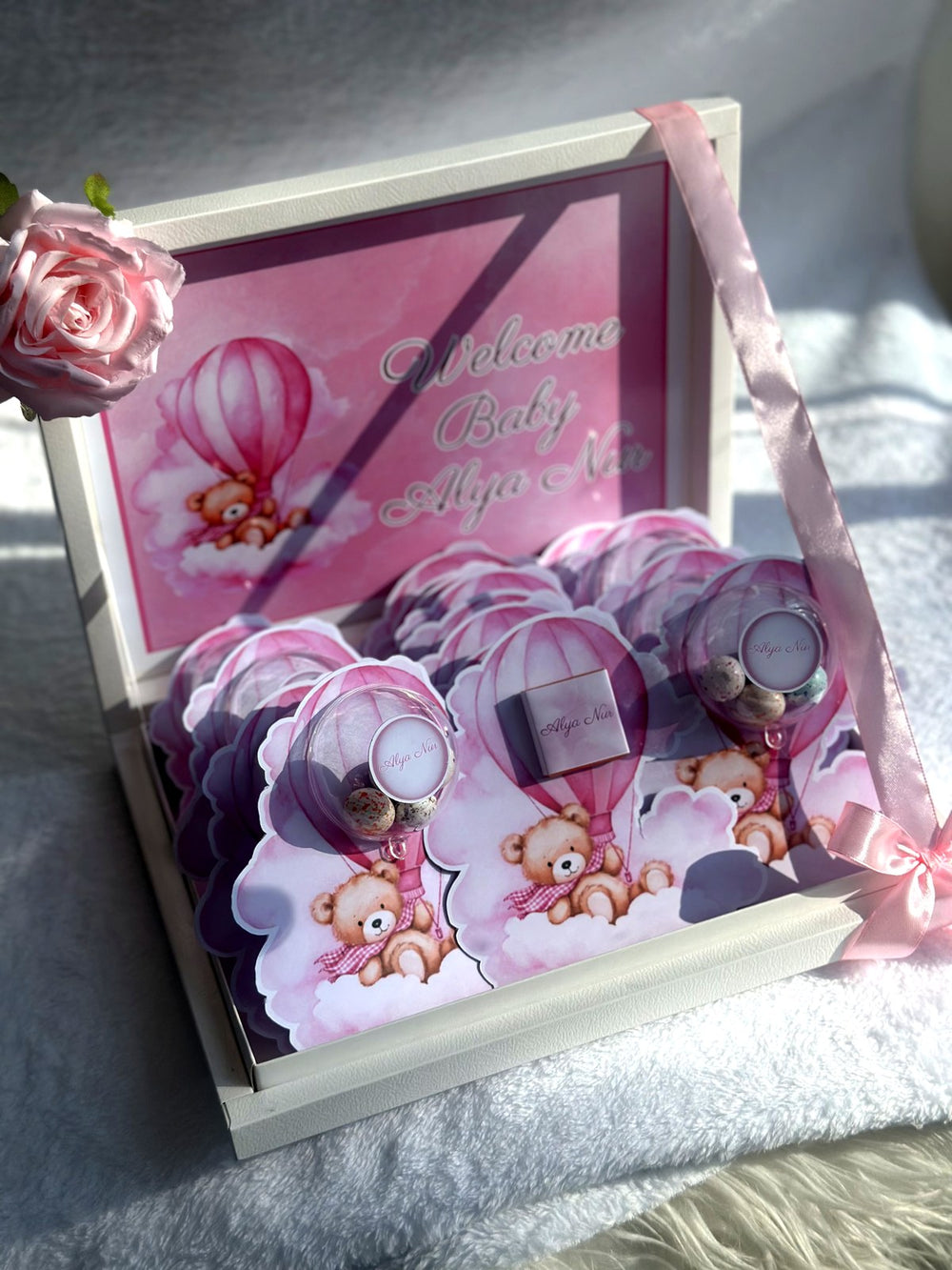 Teddy Bear Baby Welcome (20 Chocolate Cards in Box) — Chocoodad Baku
