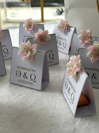 Floral Wedding Favor Cards – Personalized Chocolate — Chocoodad Baku