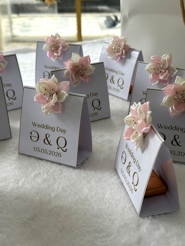 Floral Wedding Favor Cards – Personalized Chocolate — Chocoodad Baku