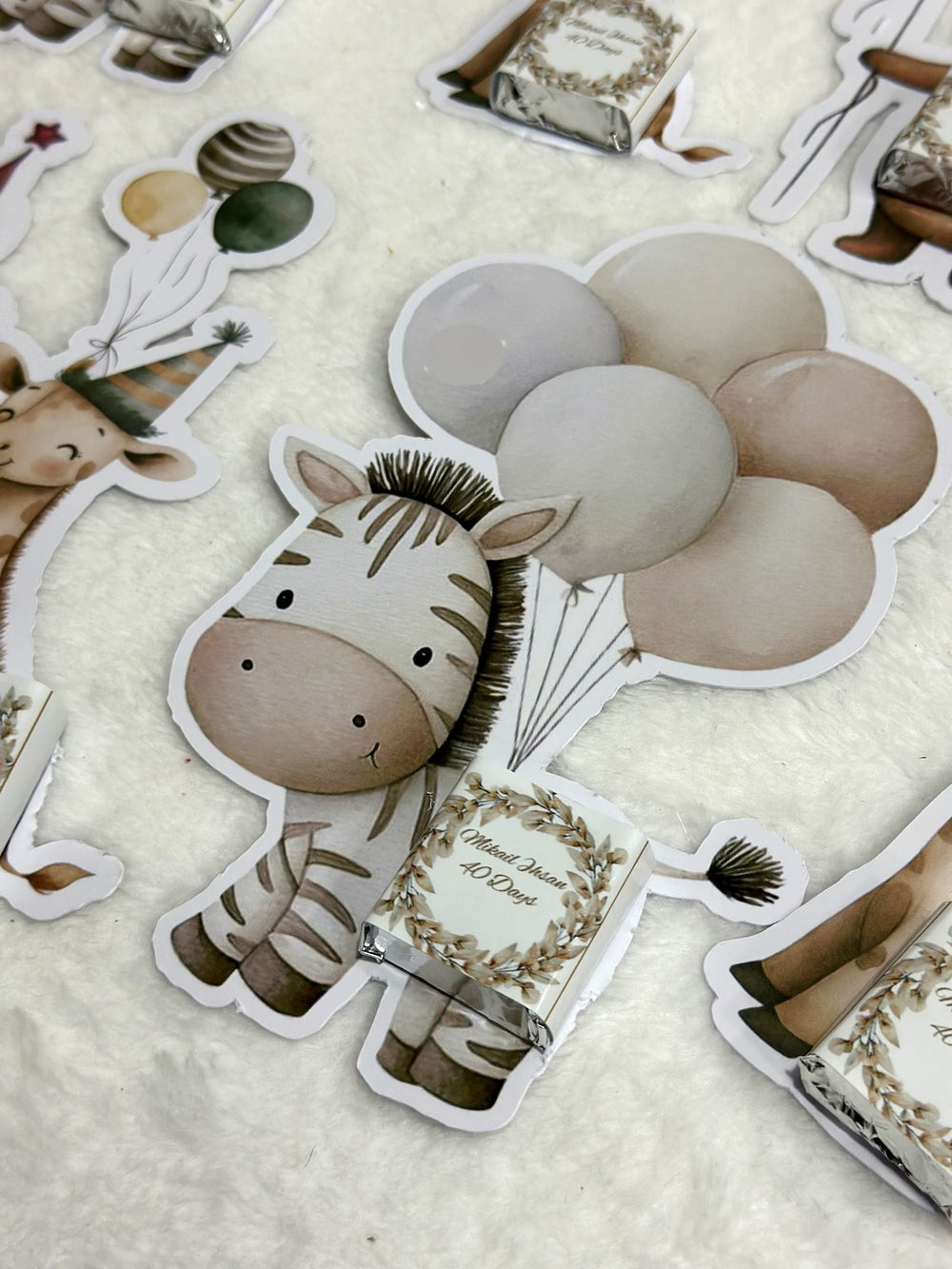 Safari designed Baby Welcome Favor Cards – Personalized Chocolate — Chocoodad Baku