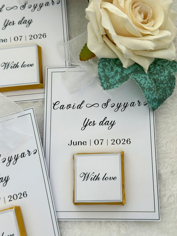 Engagement Favor Cards – Personalized Chocolate – Design 3 — Chocoodad Baku