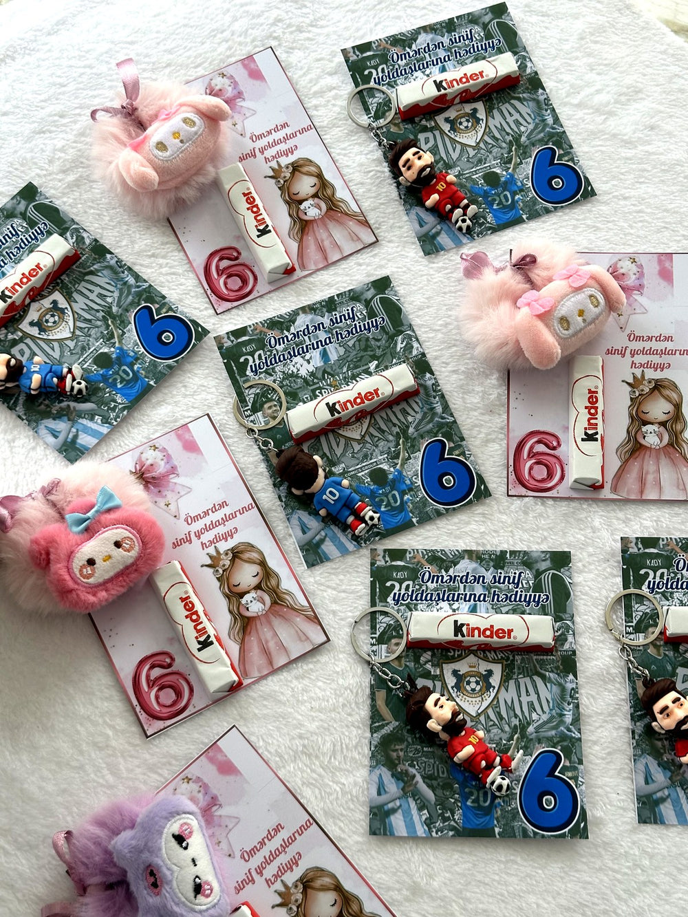Spiderman & Princess 6th Birthday Favor Cards with Gifts attached – Kinder Chocolate — Chocoodad Baku