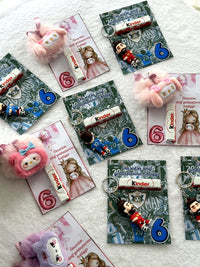 Spiderman & Princess 6th Birthday Favor Cards with Gifts attached – Kinder Chocolate — Chocoodad Baku