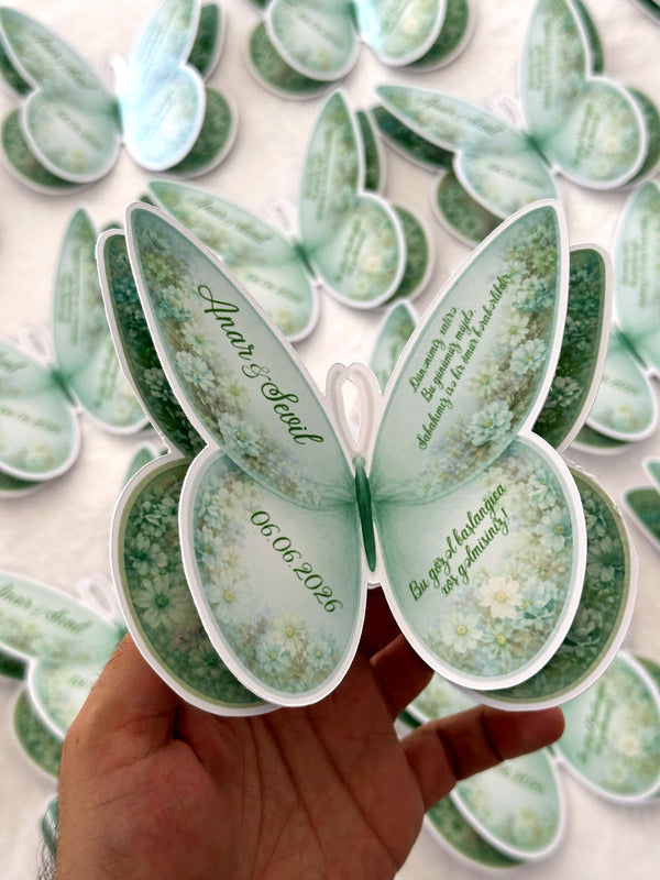 Butterfly Wedding Favor Cards – Personalized Chocolate — Chocoodad Baku