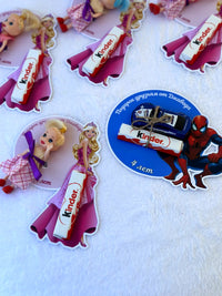Spiderman 4th Birthday Favor Cards – Kinder Chocolate & Gifts attached — Chocoodad Baku