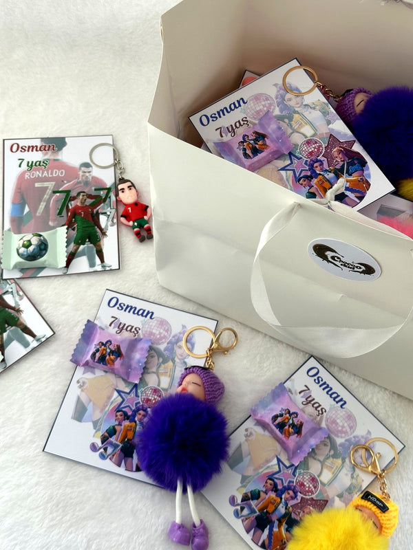 Football & Ronaldo 7th Birthday Favor Cards with Gifts attached – Personalized Chocolate — Chocoodad Baku